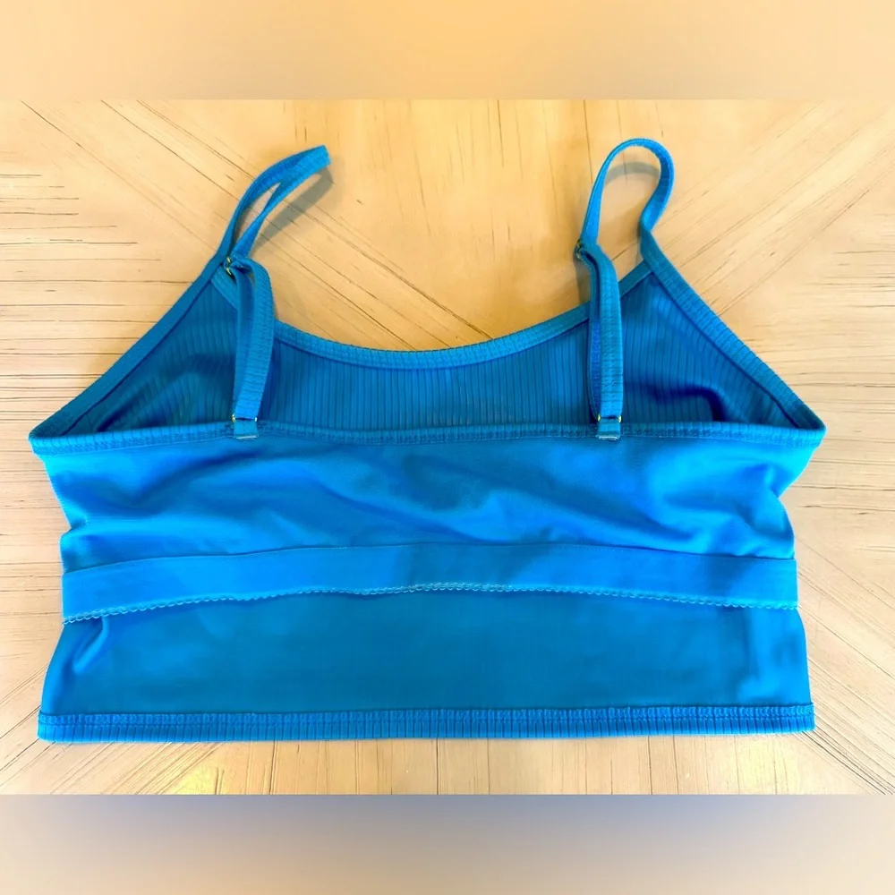 Wild Fable Ribbed Longline Bikini Top Blue S 4-6